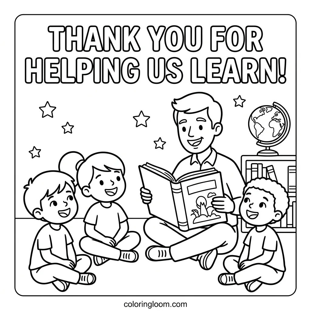 Free Teacher Appreciation Coloring Pages Printable PDF for Kids Sheet 10