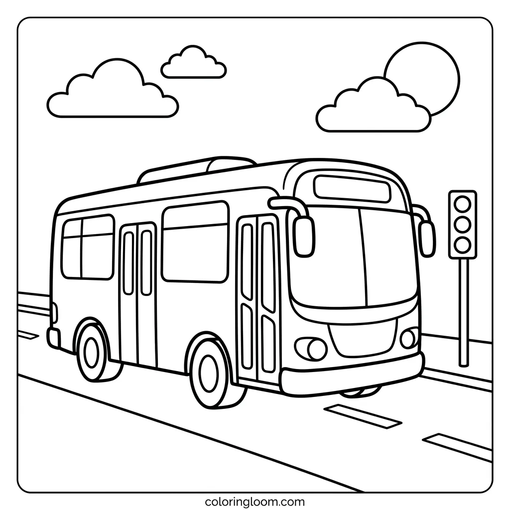 Free Transportation Coloring Pages Printable PDF for Kids Sheet 2