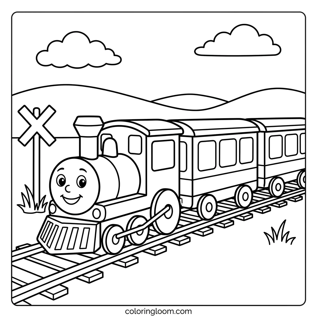 Free Transportation Coloring Pages Printable PDF for Kids Sheet 6