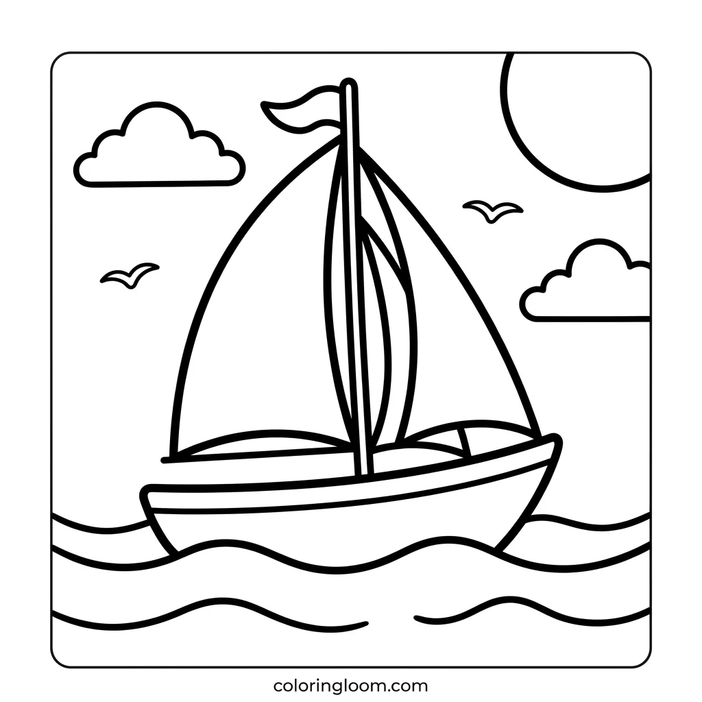 Free Transportation Coloring Pages Printable PDF for Kids Sheet 7