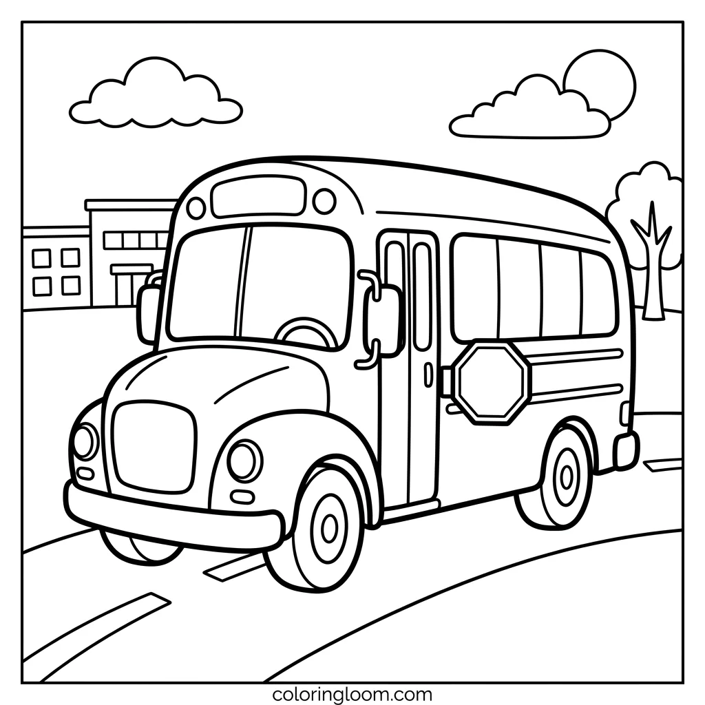 Free Transportation Coloring Pages Printable PDF for Kids Sheet 8
