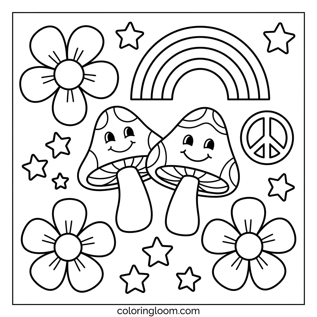 Free Printable Trippy Coloring Pages Sheet 1