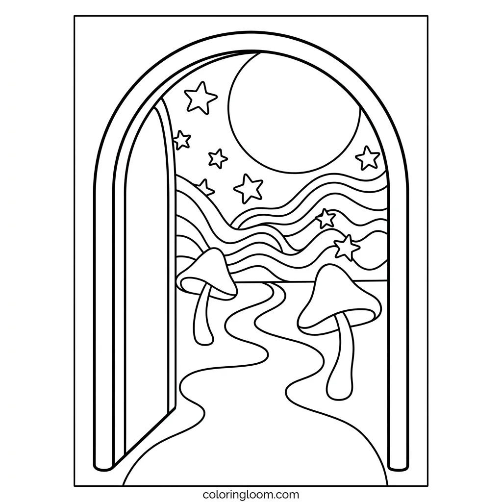 Free Printable Trippy Coloring Pages Sheet 10