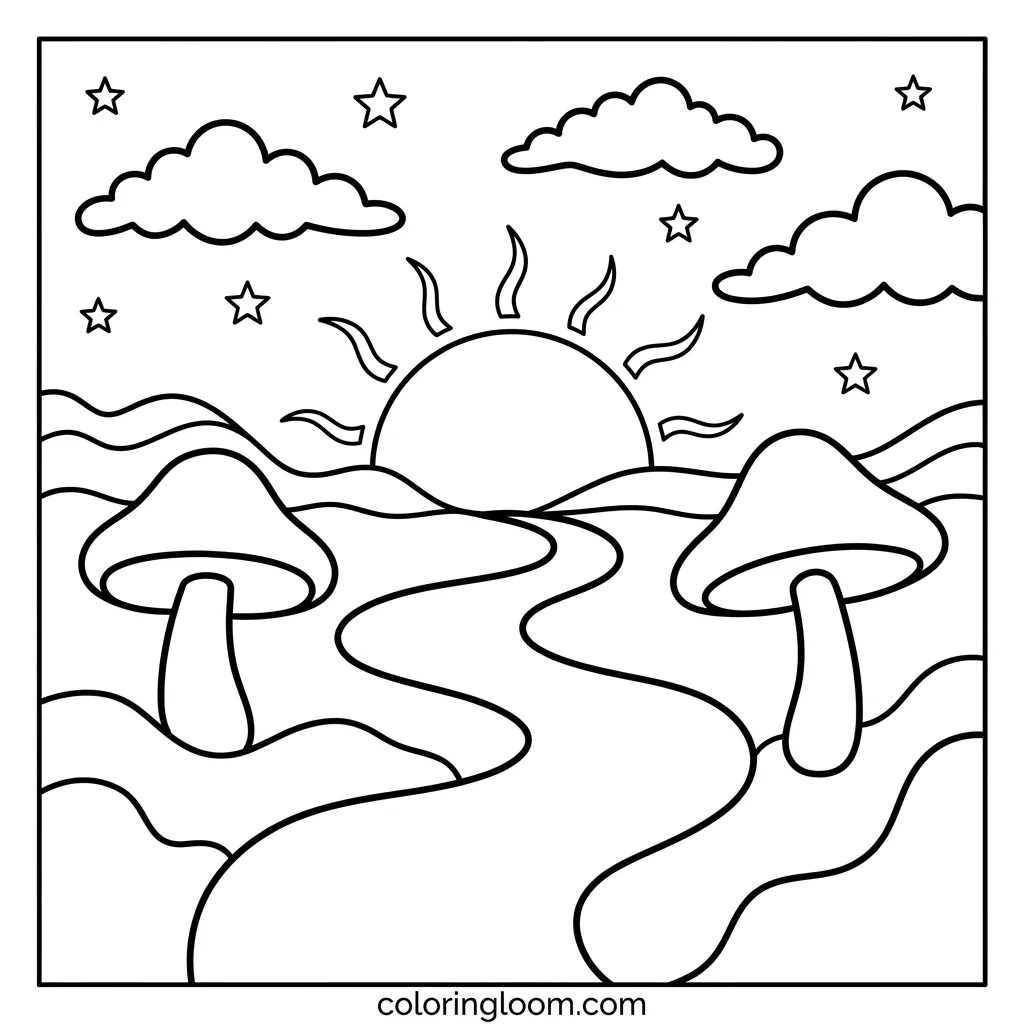 Free Printable Trippy Coloring Pages Sheet 11