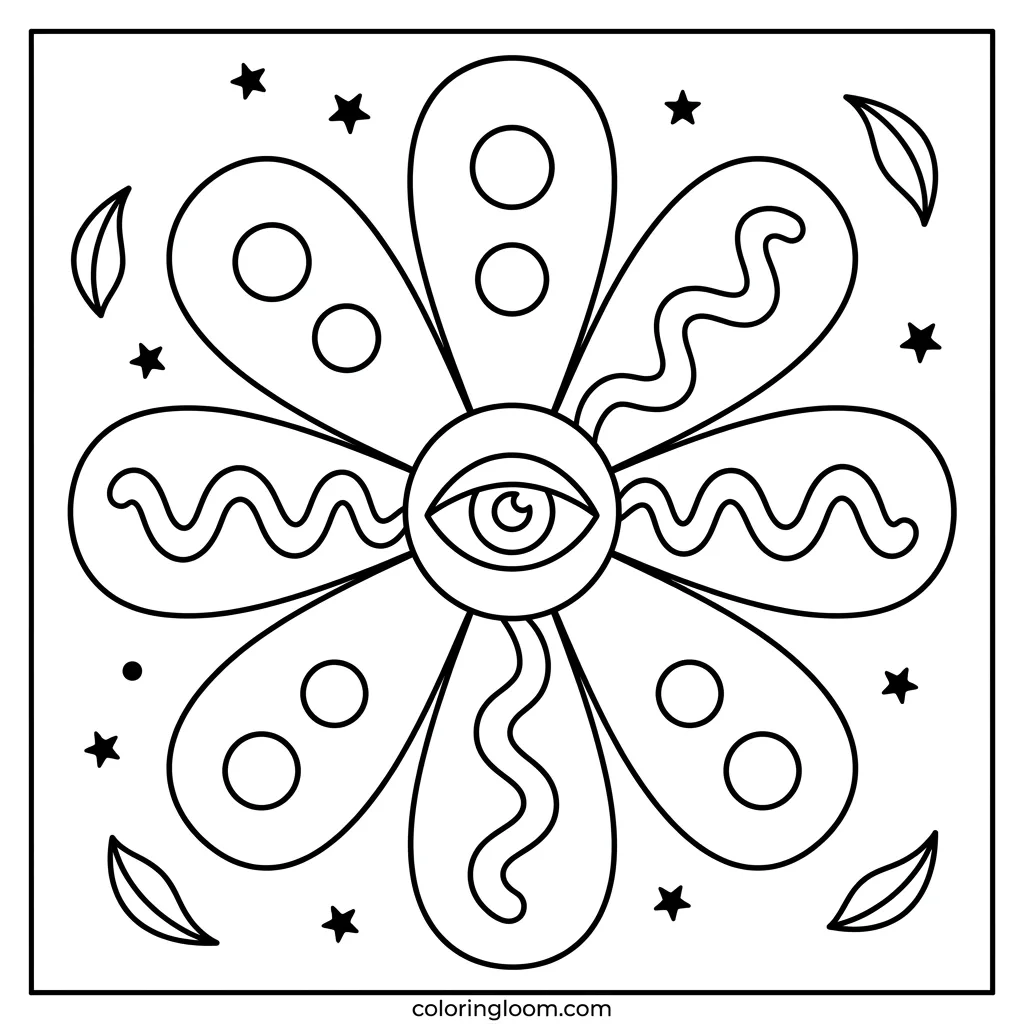 Free Printable Trippy Coloring Pages Sheet 5