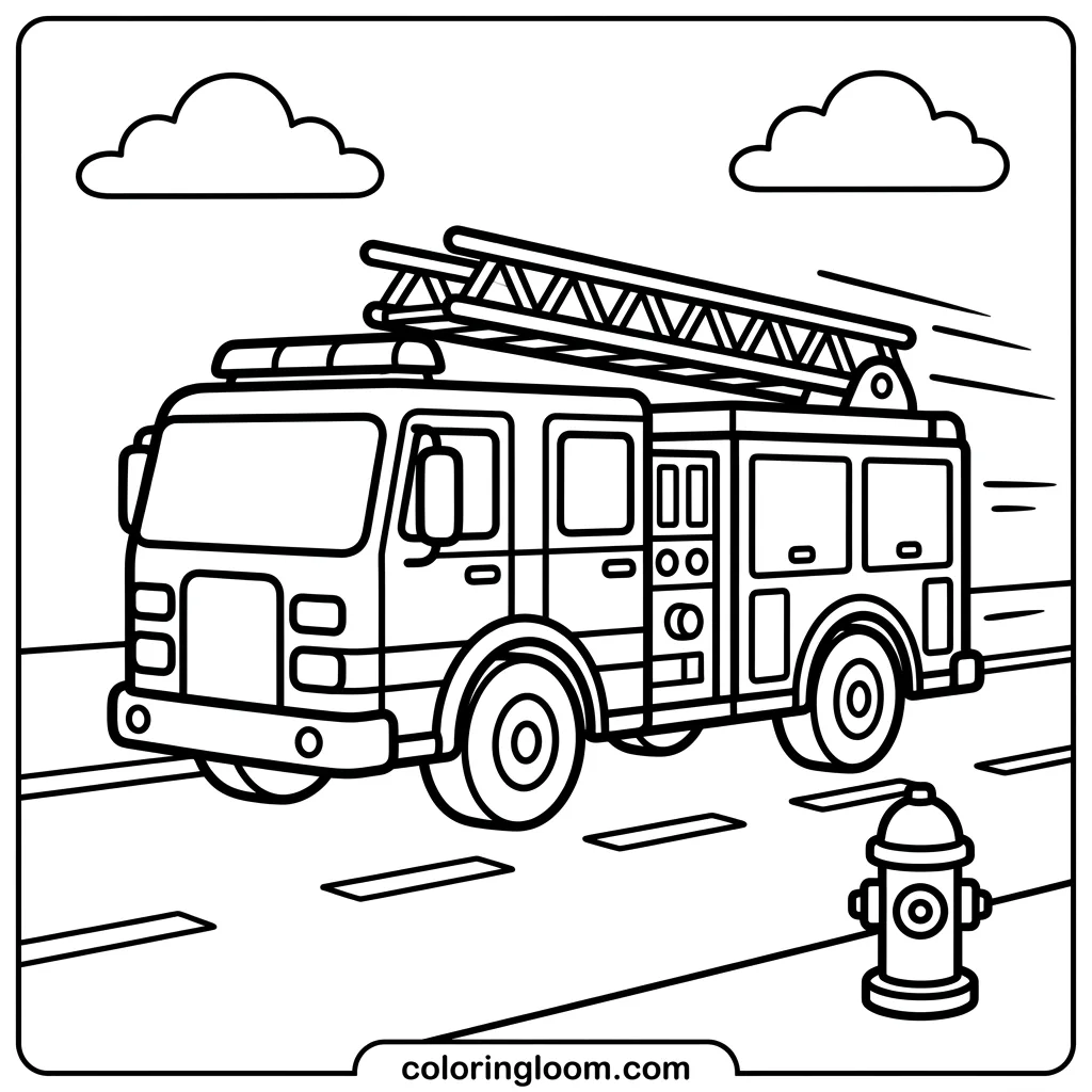 Free Truck Coloring Pages Printable PDF for Kids Sheet 1