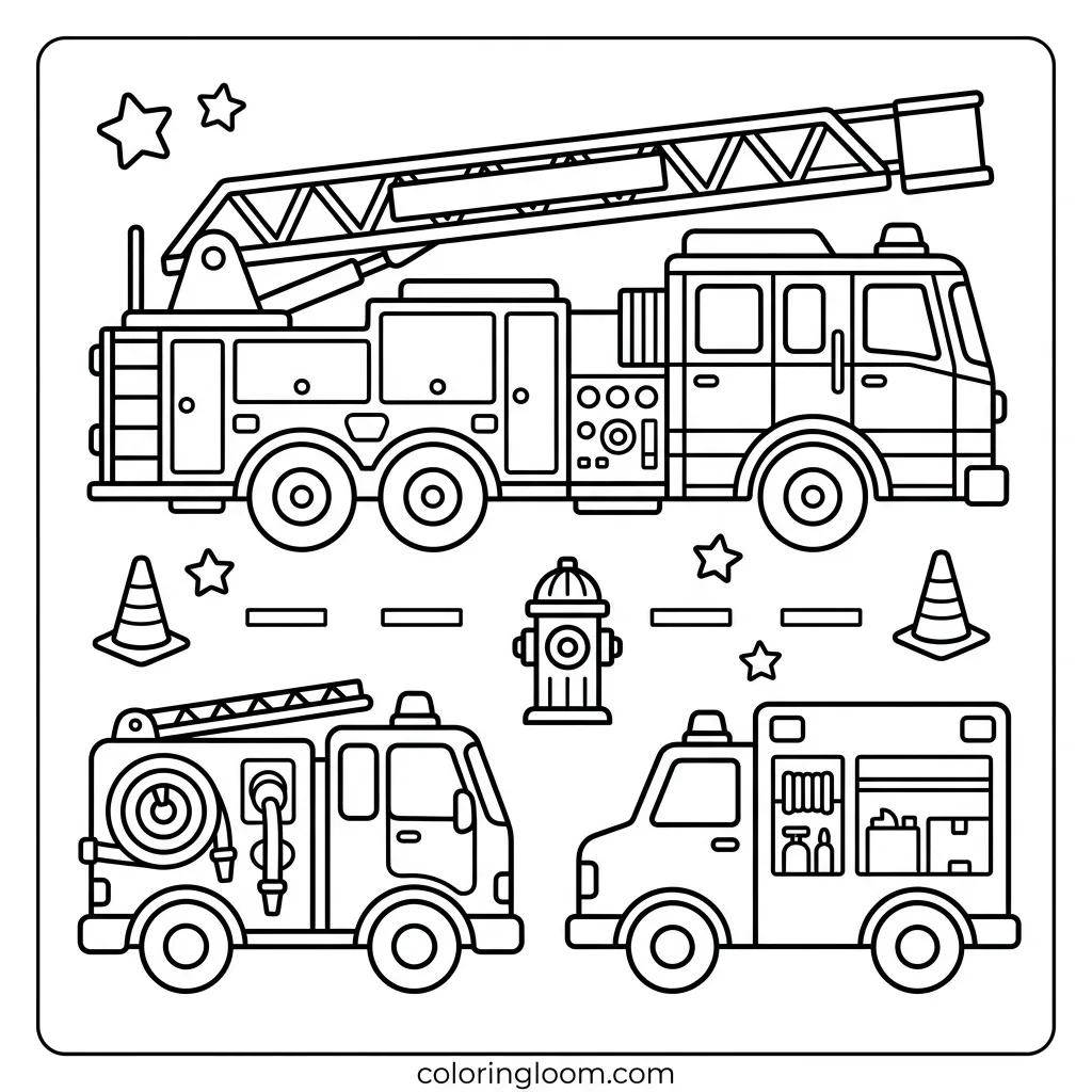 Free Truck Coloring Pages Printable PDF for Kids Sheet 10