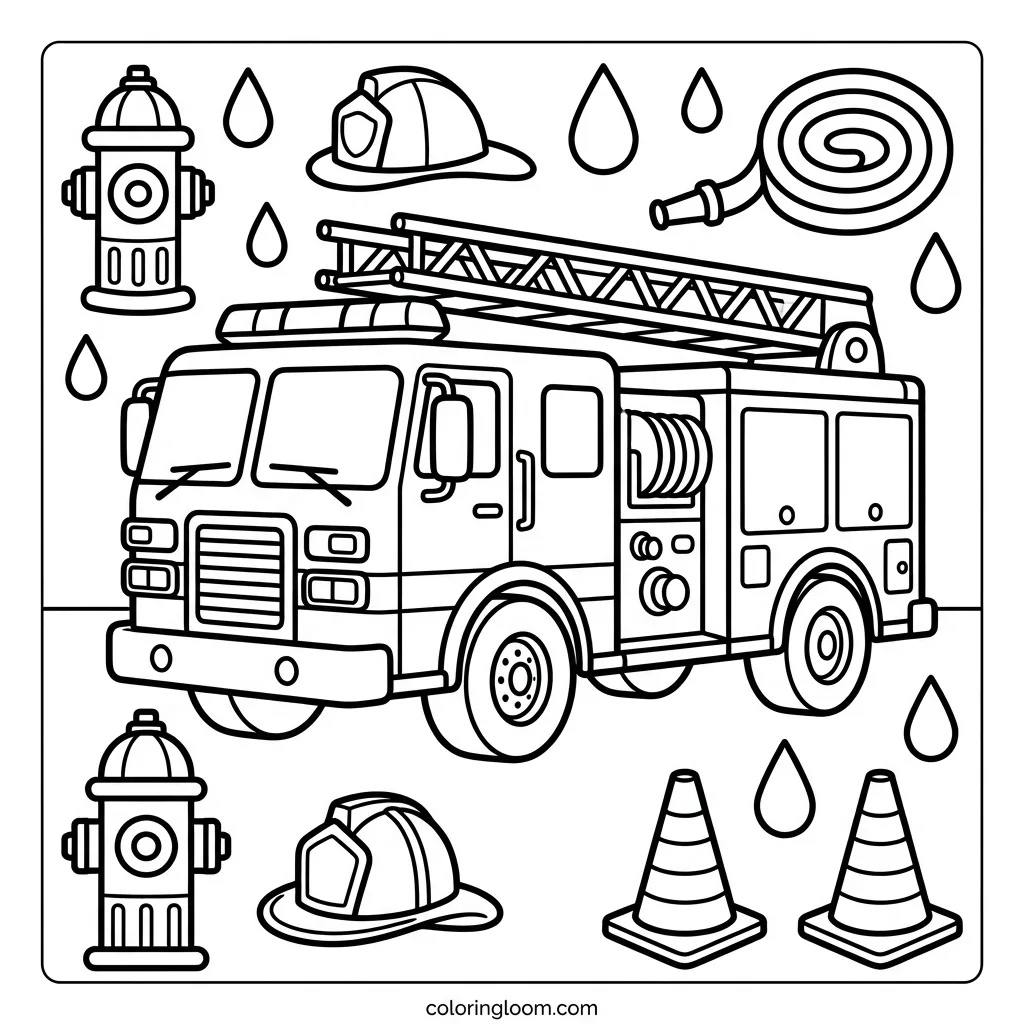 Free Truck Coloring Pages Printable PDF for Kids Sheet 2