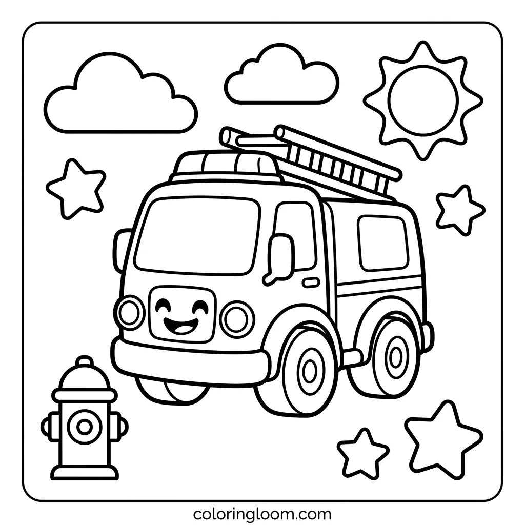 Free Truck Coloring Pages Printable PDF for Kids Sheet 3