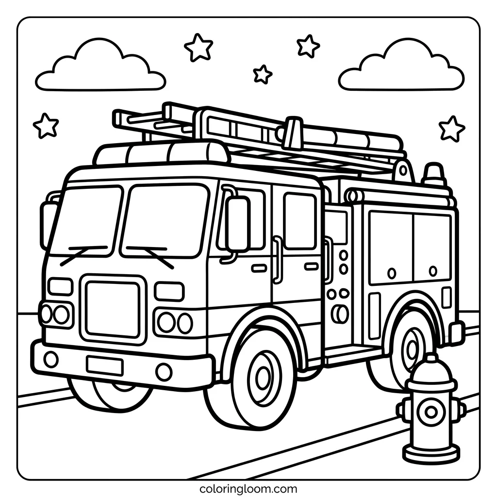 Free Truck Coloring Pages Printable PDF for Kids Sheet 4