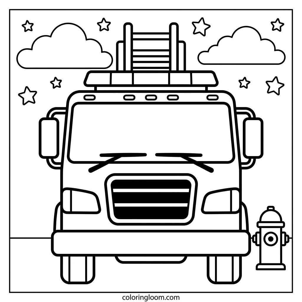 Free Truck Coloring Pages Printable PDF for Kids Sheet 6
