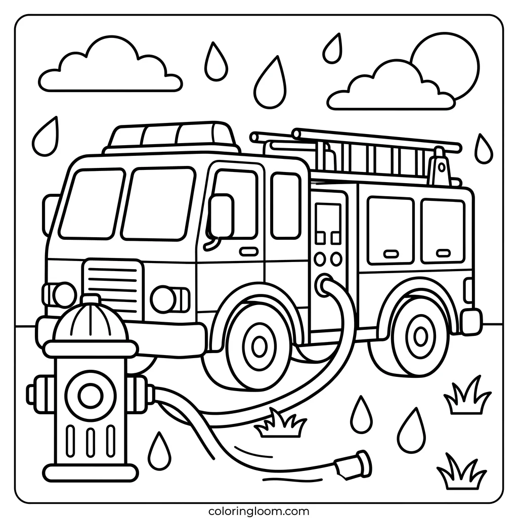 Free Truck Coloring Pages Printable PDF for Kids Sheet 9