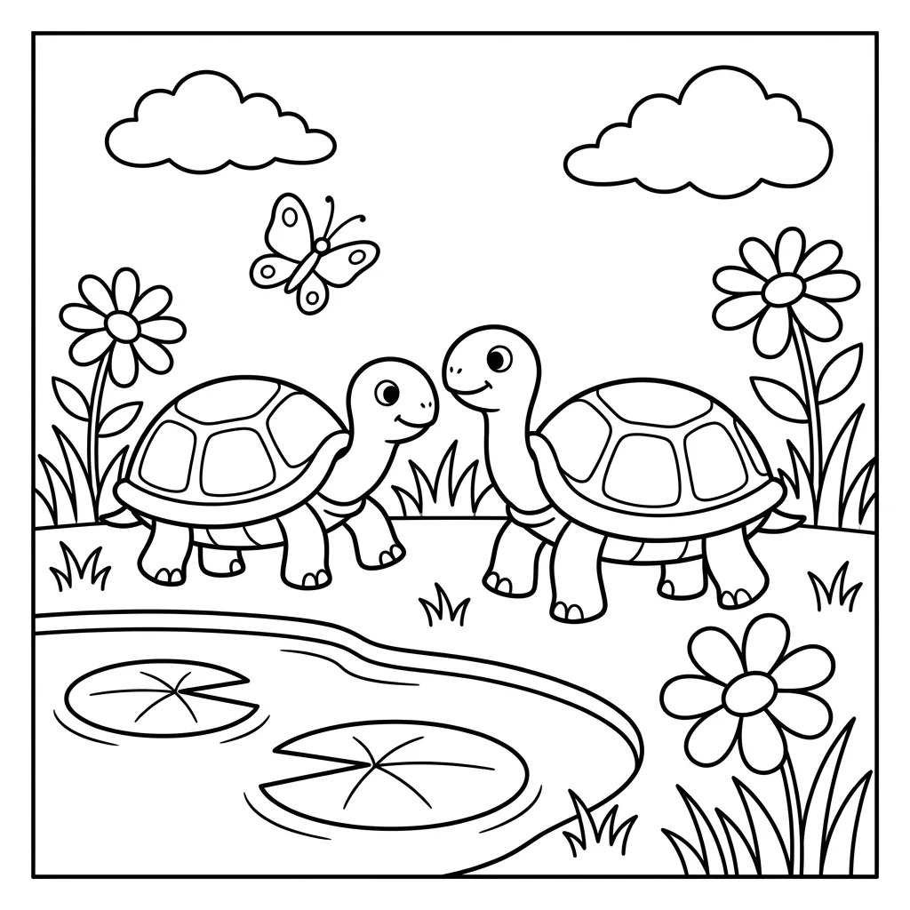 Free Printable Turtle Coloring Pages Sheet 10