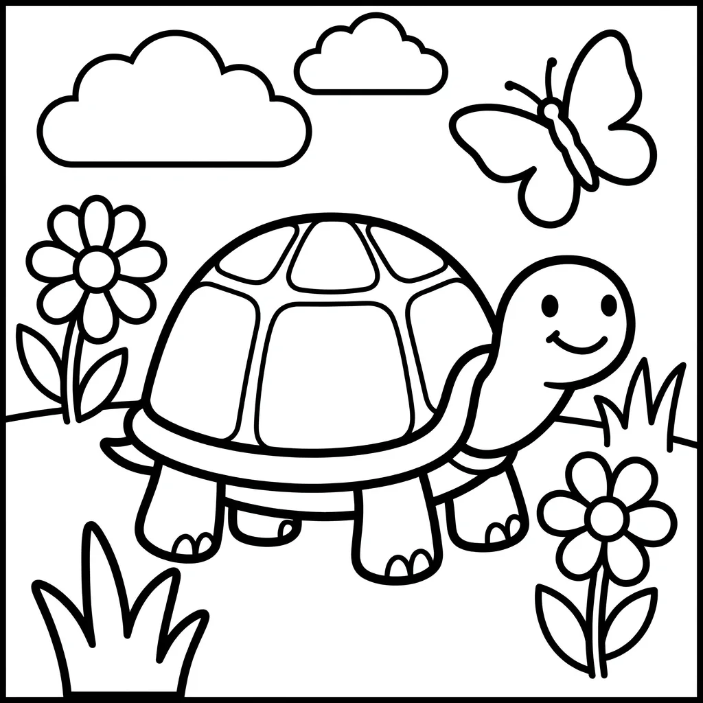 Free Printable Turtle Coloring Pages Sheet 5