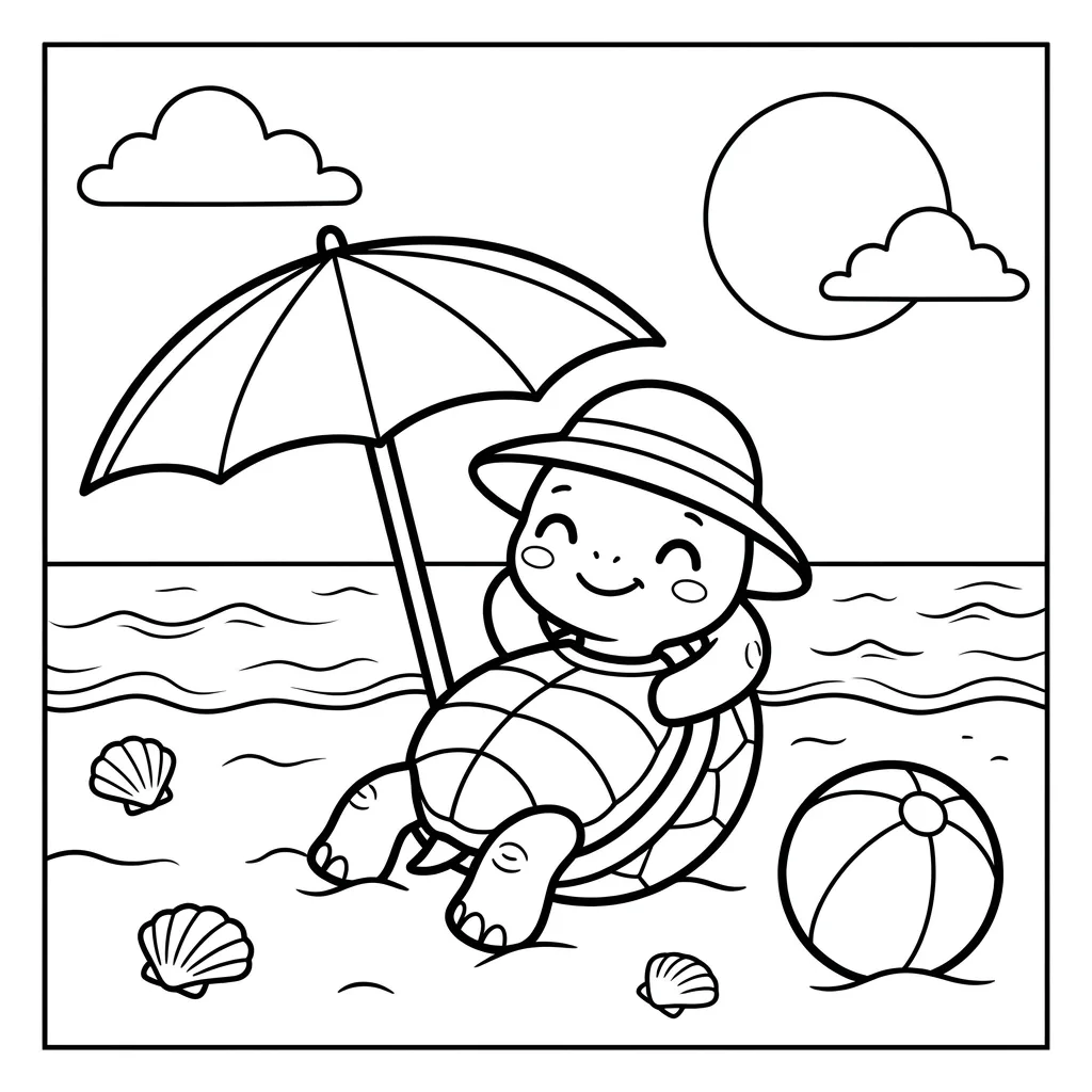 Free Printable Turtle Coloring Pages Sheet 7