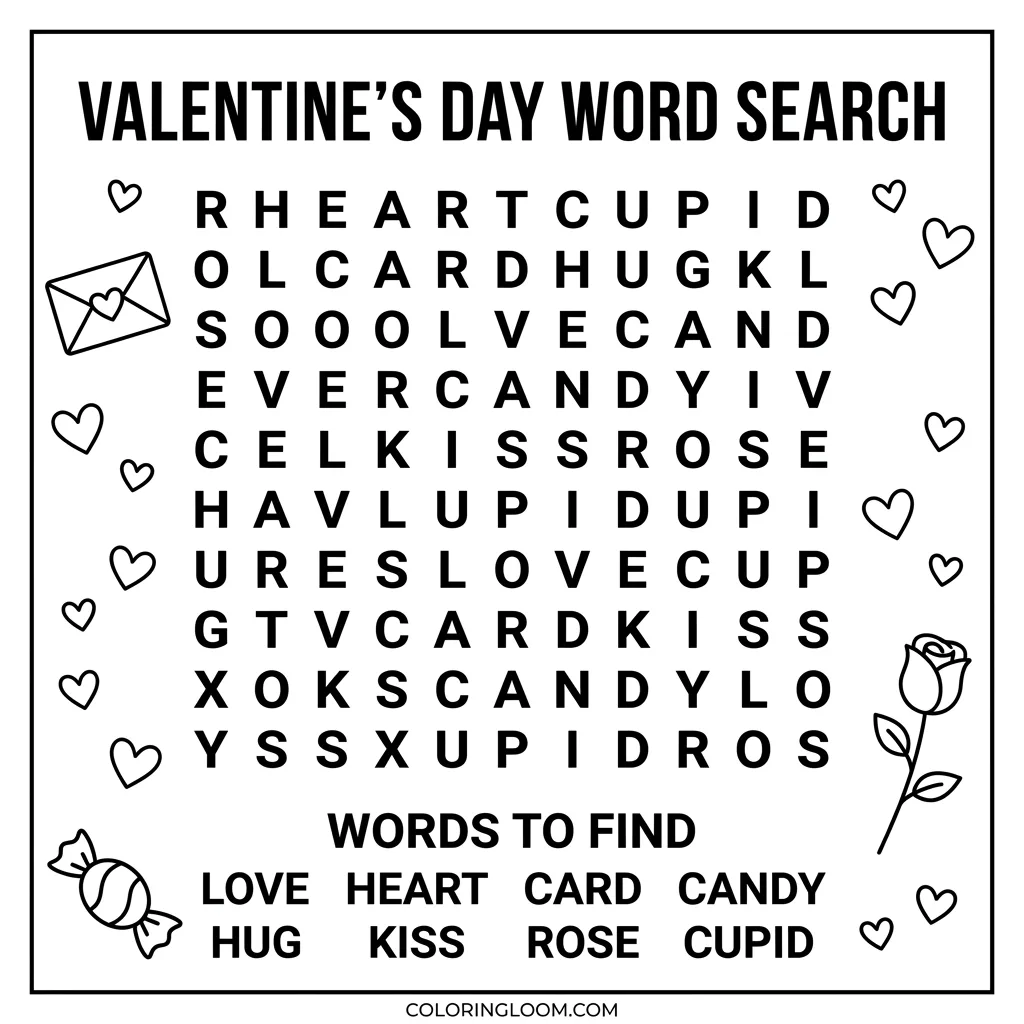 Free Valentine’s Day Color By Number Printable PDF Sheet 5