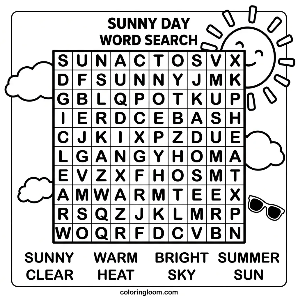 Free Weather Coloring Pages for Kids Printable PDF Sheet 10