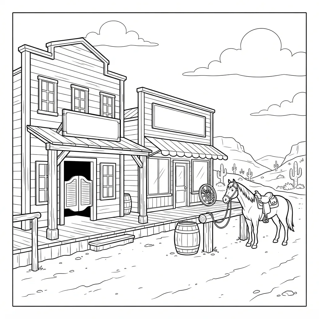 Free Printable Western Coloring Pages Sheet 10