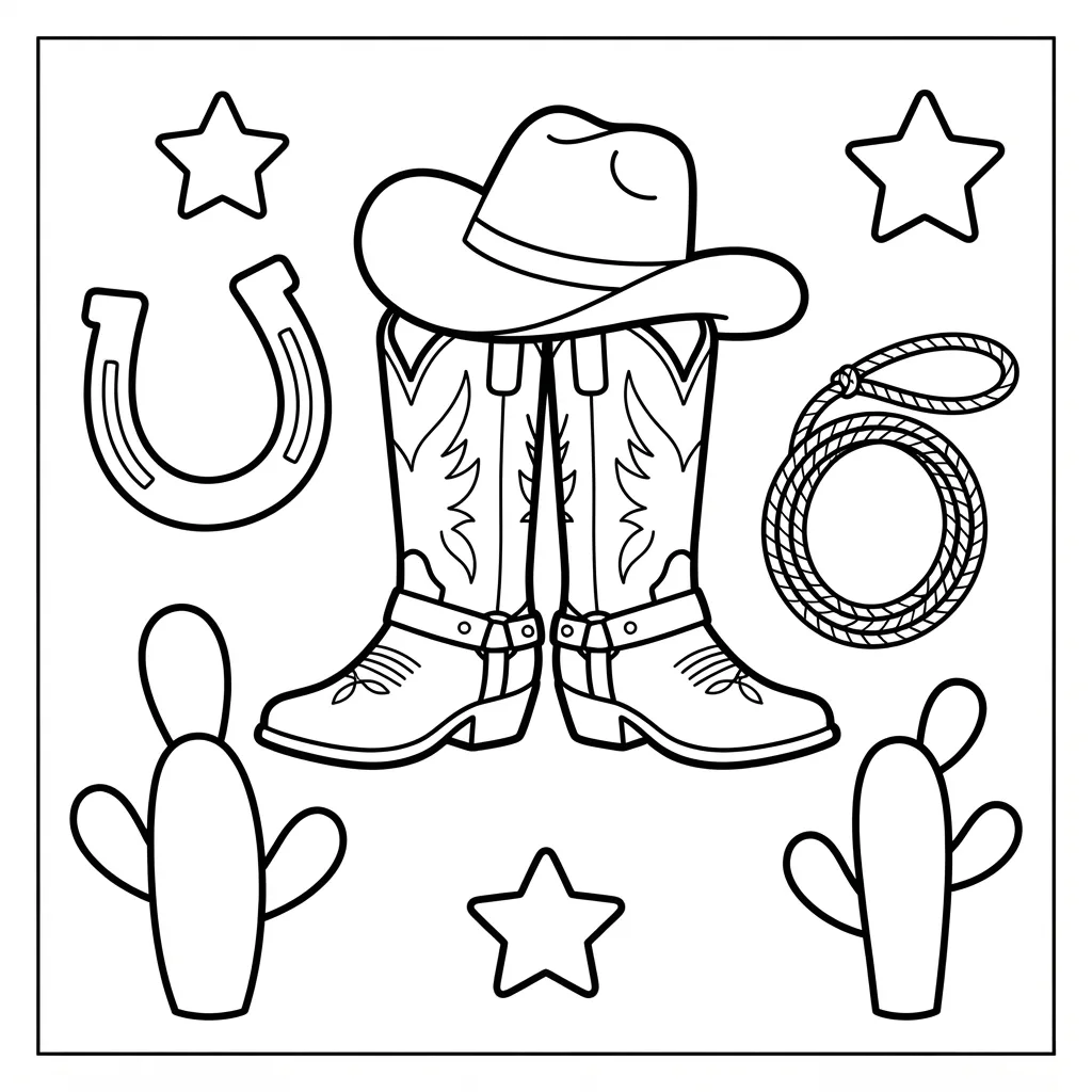 Free Printable Western Coloring Pages Sheet 2