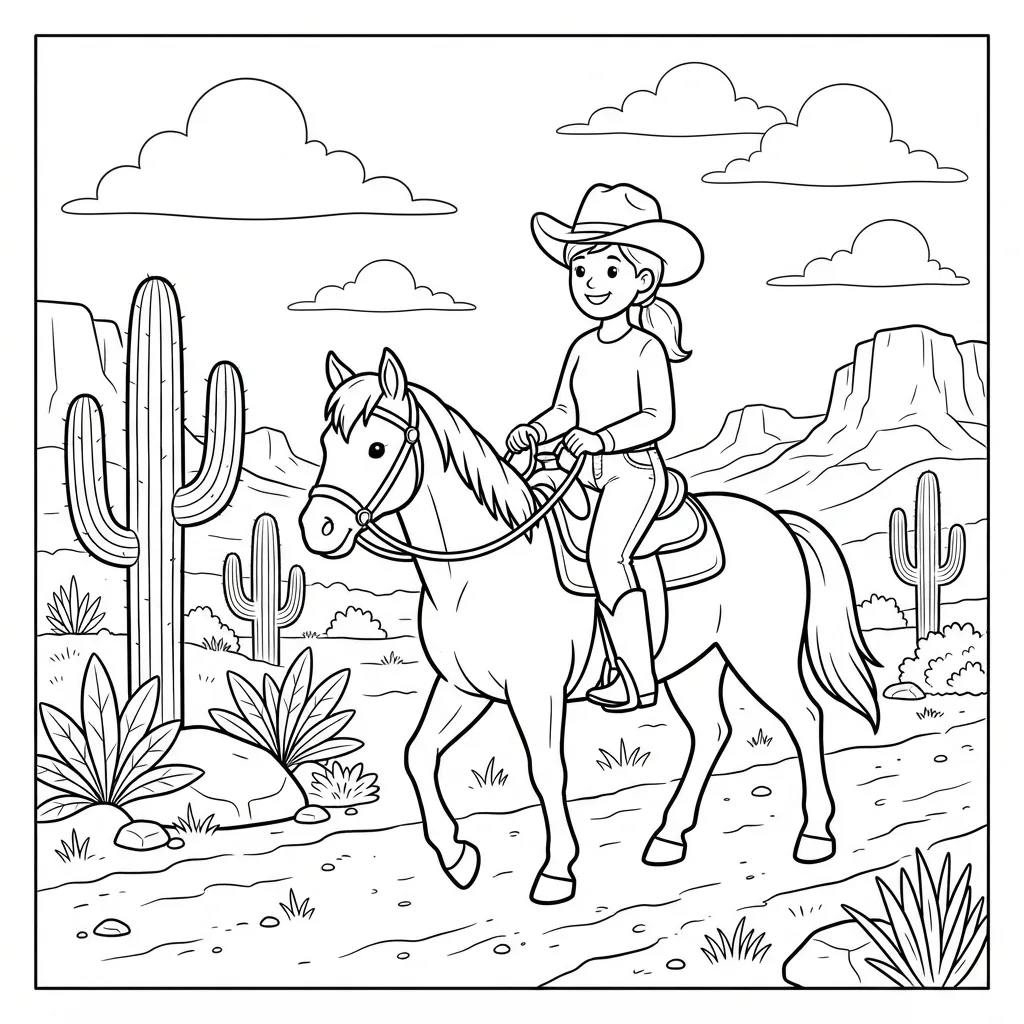 Free Printable Western Coloring Pages Sheet 4