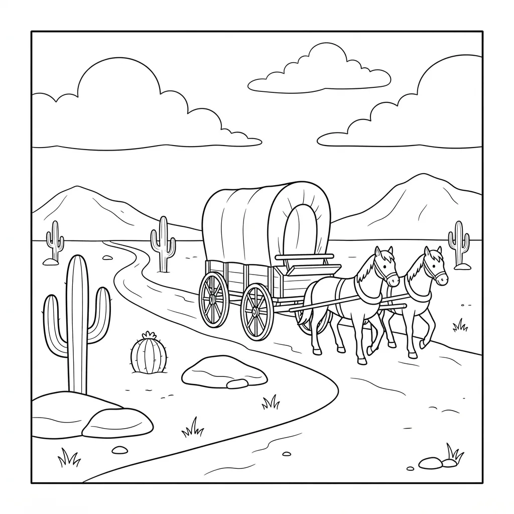Free Printable Western Coloring Pages Sheet 7