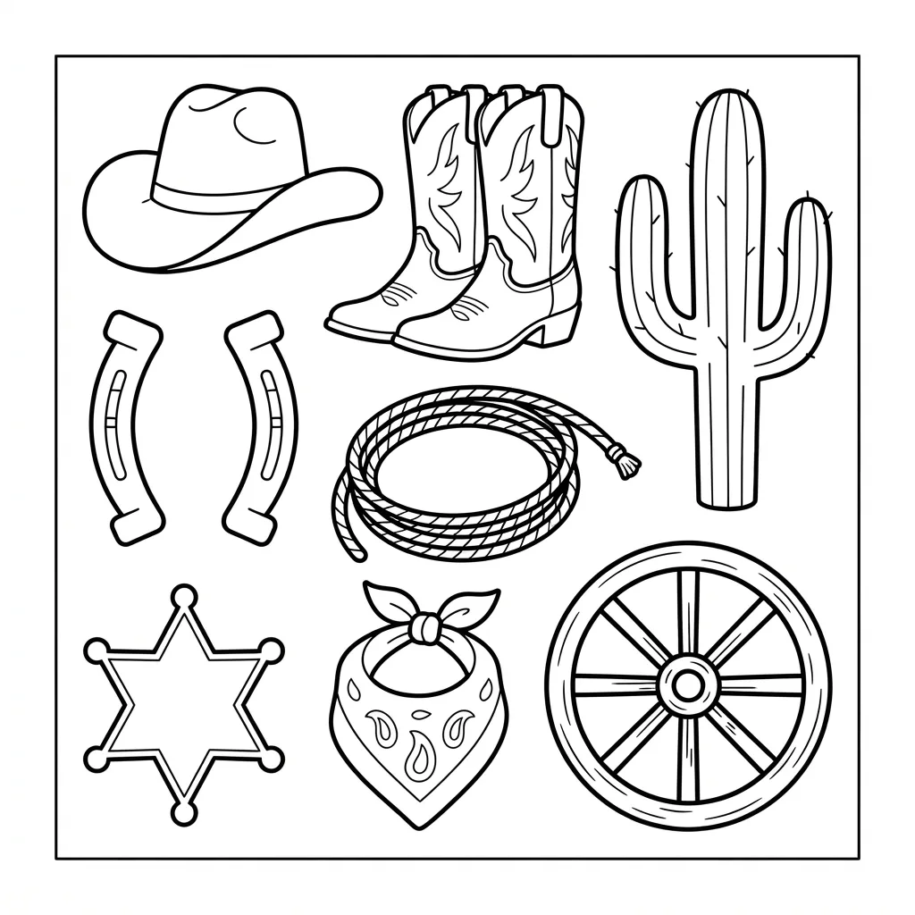 Free Printable Western Coloring Pages Sheet 8