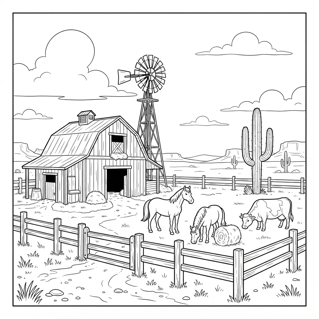Free Printable Western Coloring Pages Sheet 9