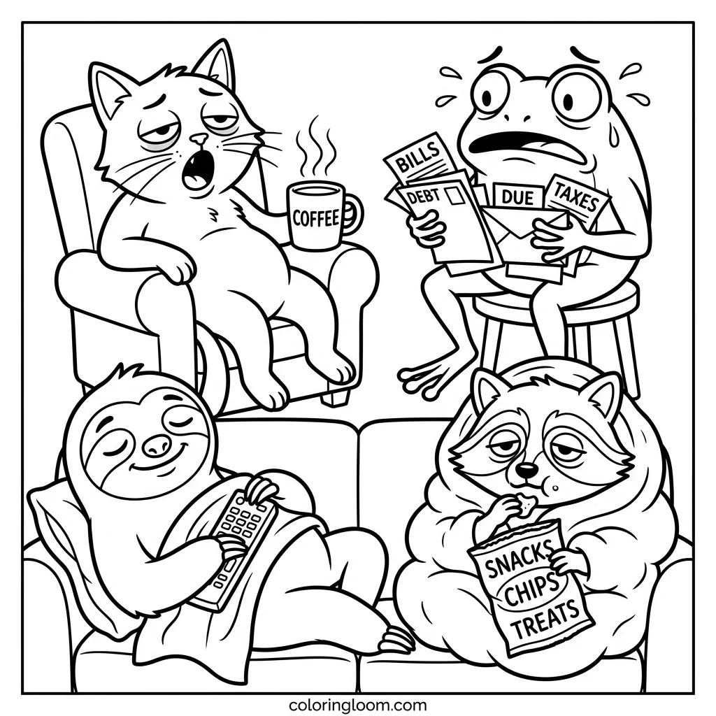 Free Printable Funny Coloring Pages For Grown Ups Sheet 1