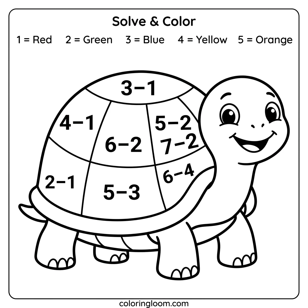 Free Printable Math Coloring Worksheets Sheet 10
