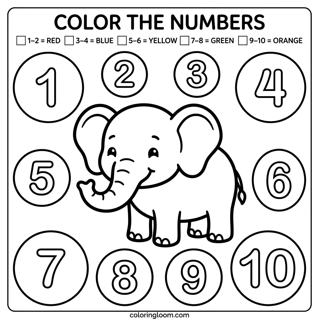 Free Printable Math Coloring Worksheets Sheet 8