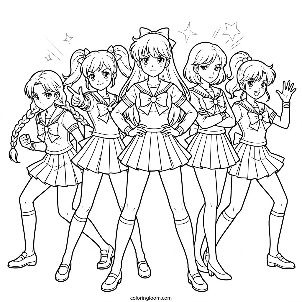 Free Printable Sailor Moon Coloring Pages Sheet 5