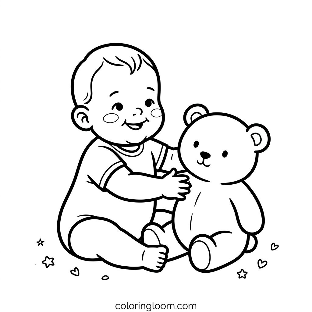Free Printable Baby Coloring Pages Sheet 6