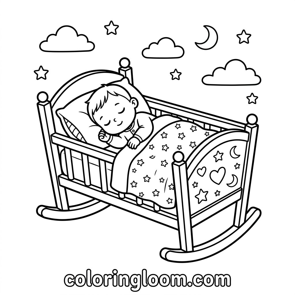 Free Printable Baby Coloring Pages Sheet 8
