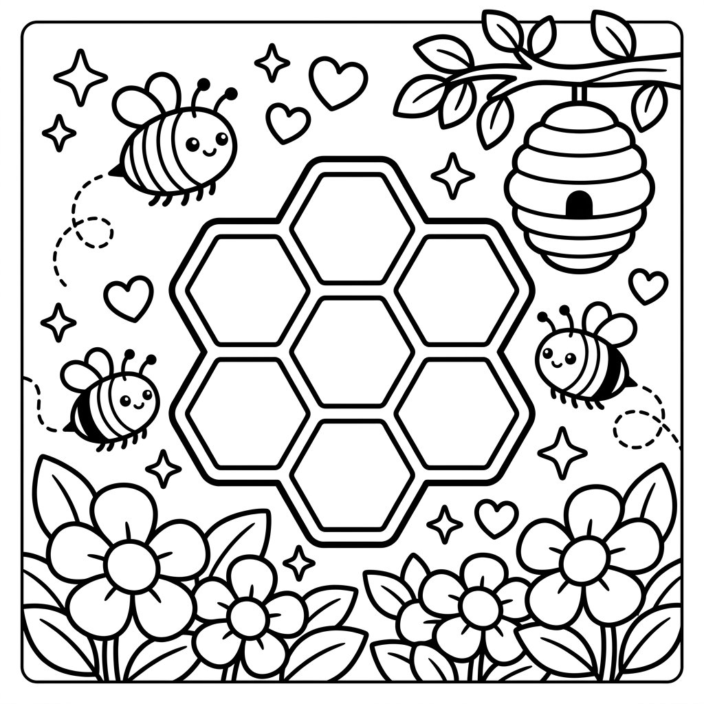 Free Printable Bee Coloring Pages Sheet 2