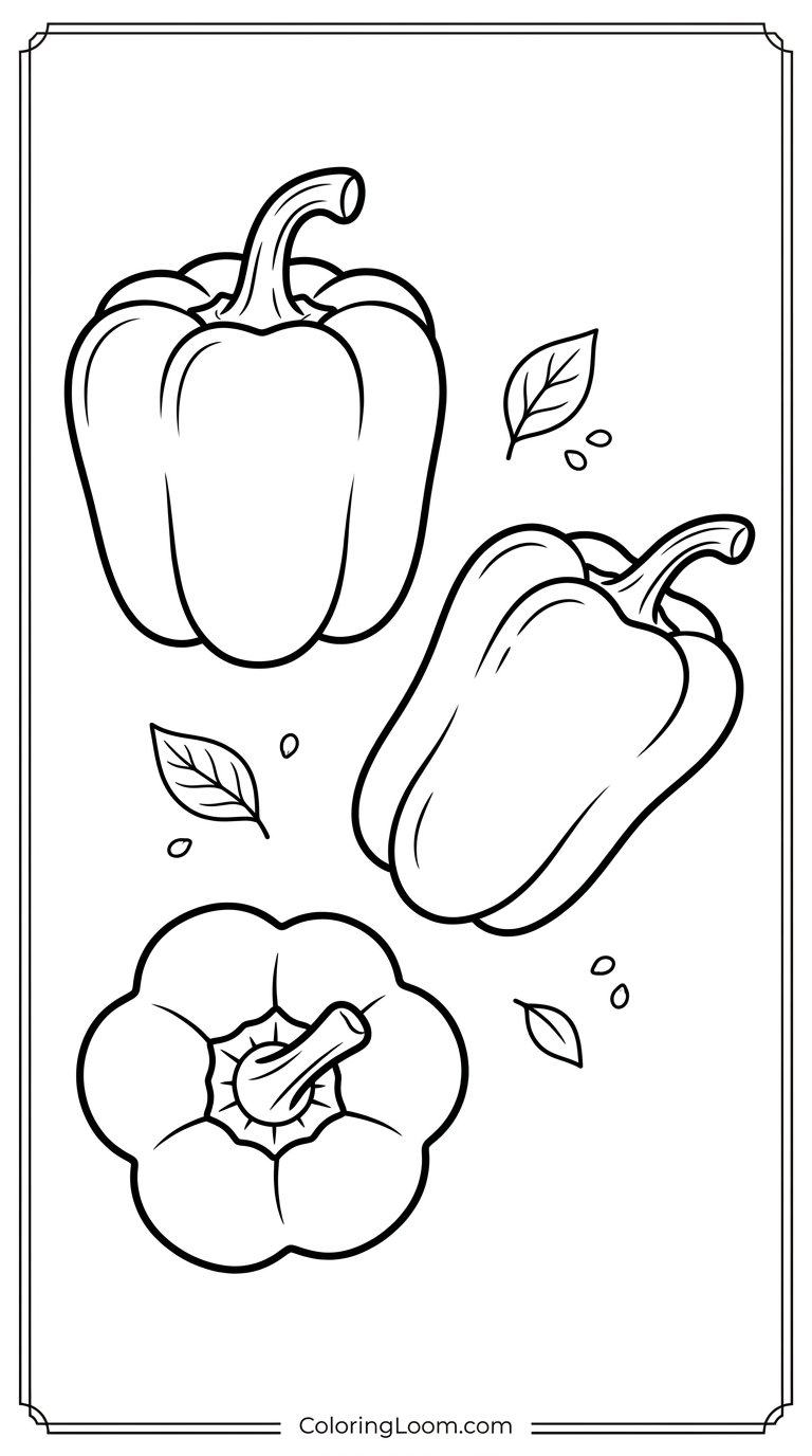 Free Printable Vegetable Coloring Pages Sheet 1