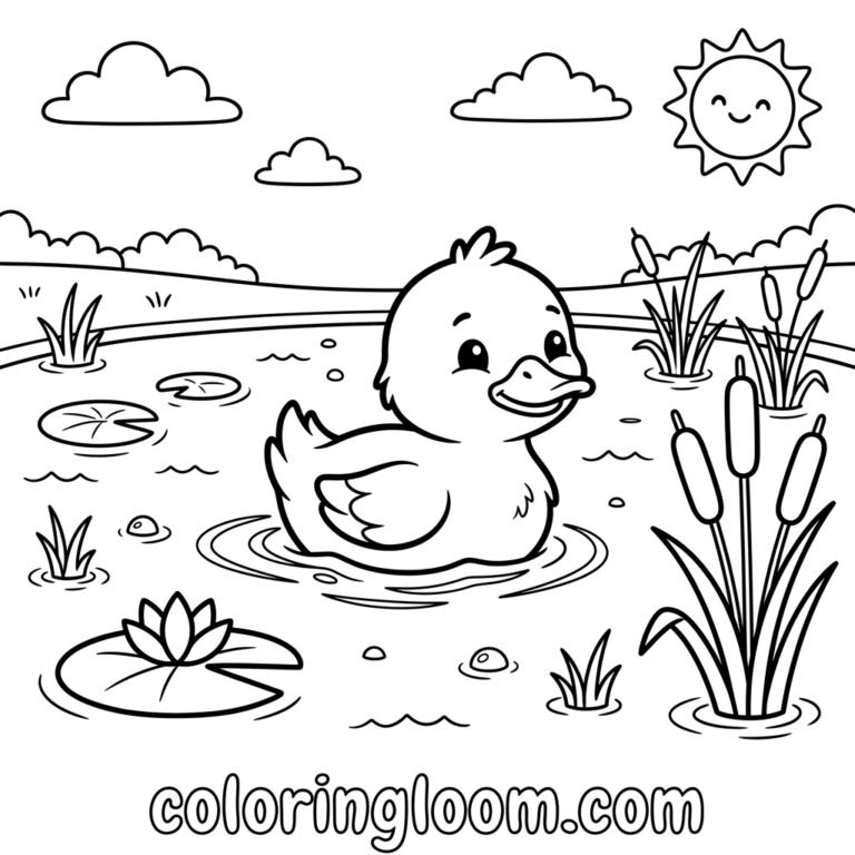 Free Printable Duck Coloring Pages Sheet 1