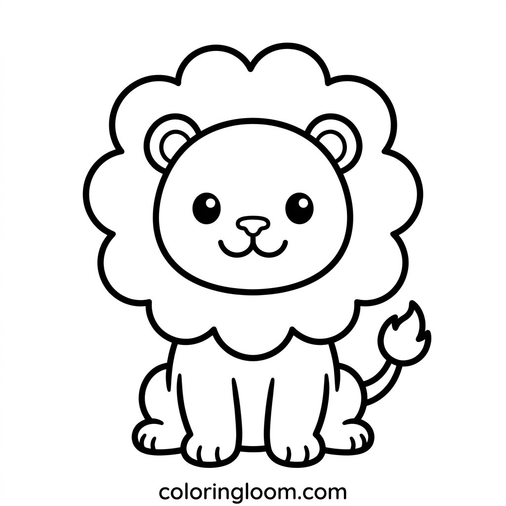 Free Printable Lion Coloring Pages Sheet 1