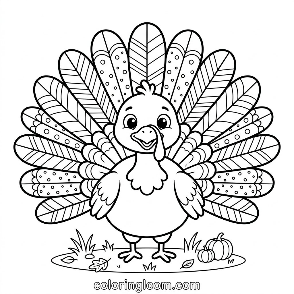 Free Printable Turkey Coloring Pages Sheet 2