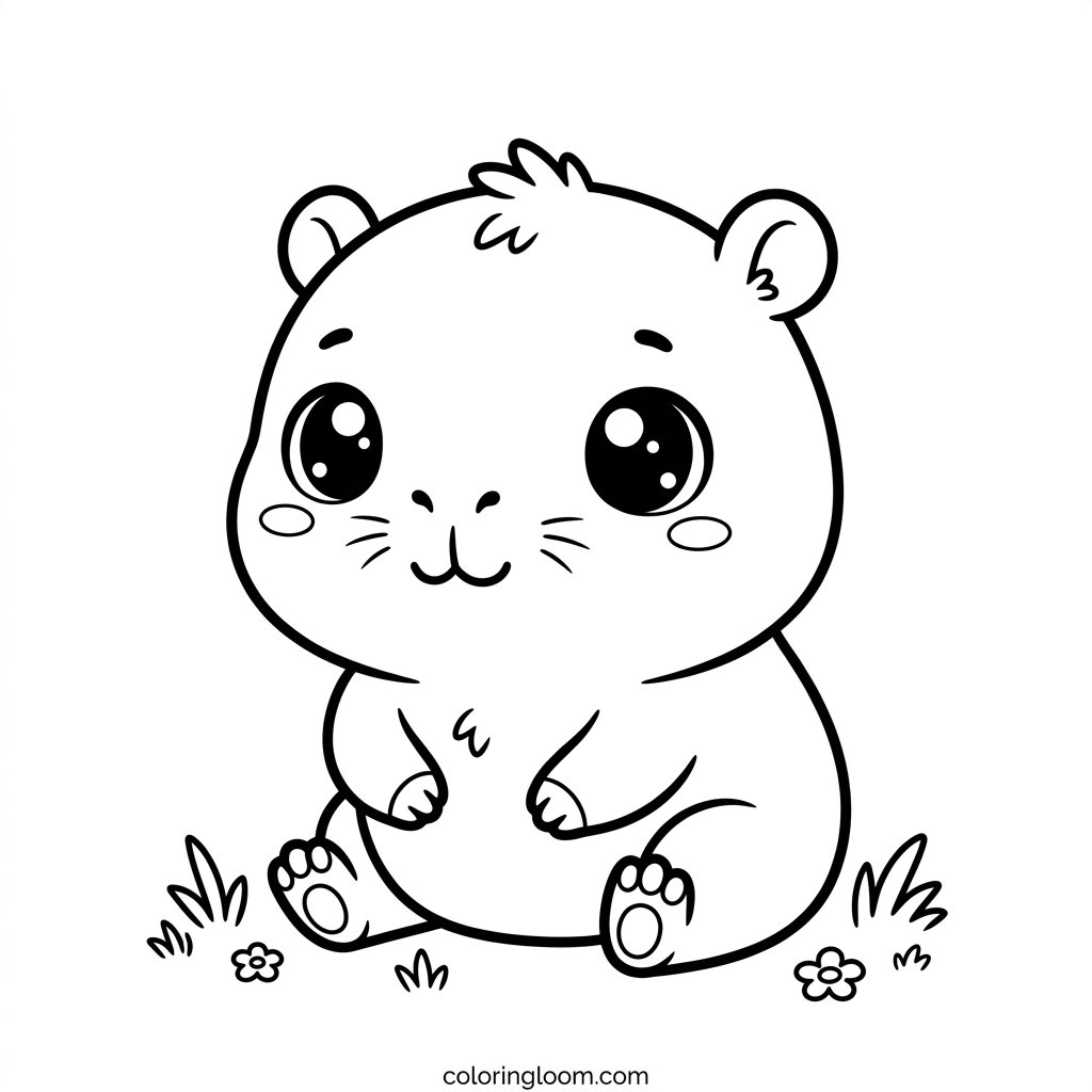Free Printable Capybara Coloring Pages Sheet 9