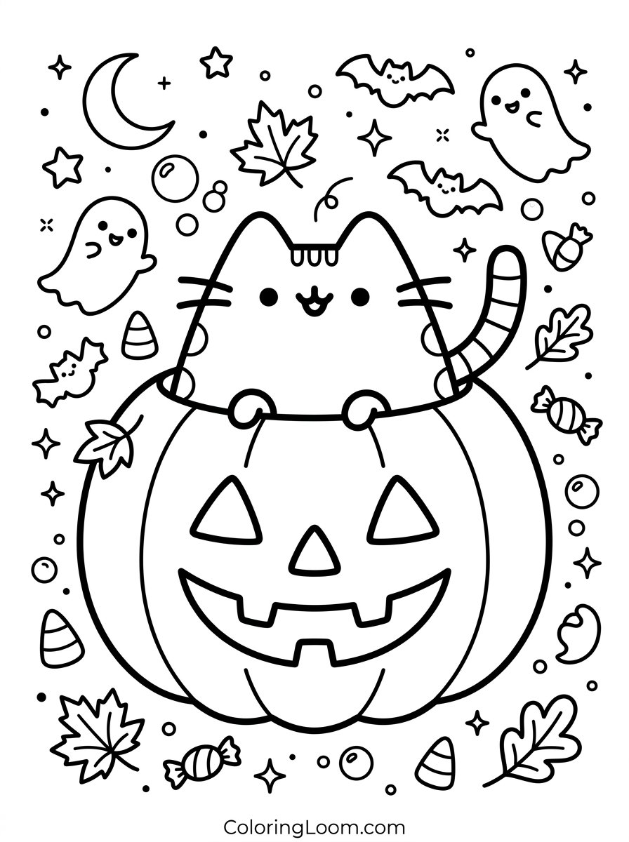 Free Printable Pusheen Coloring Pages Sheet 2