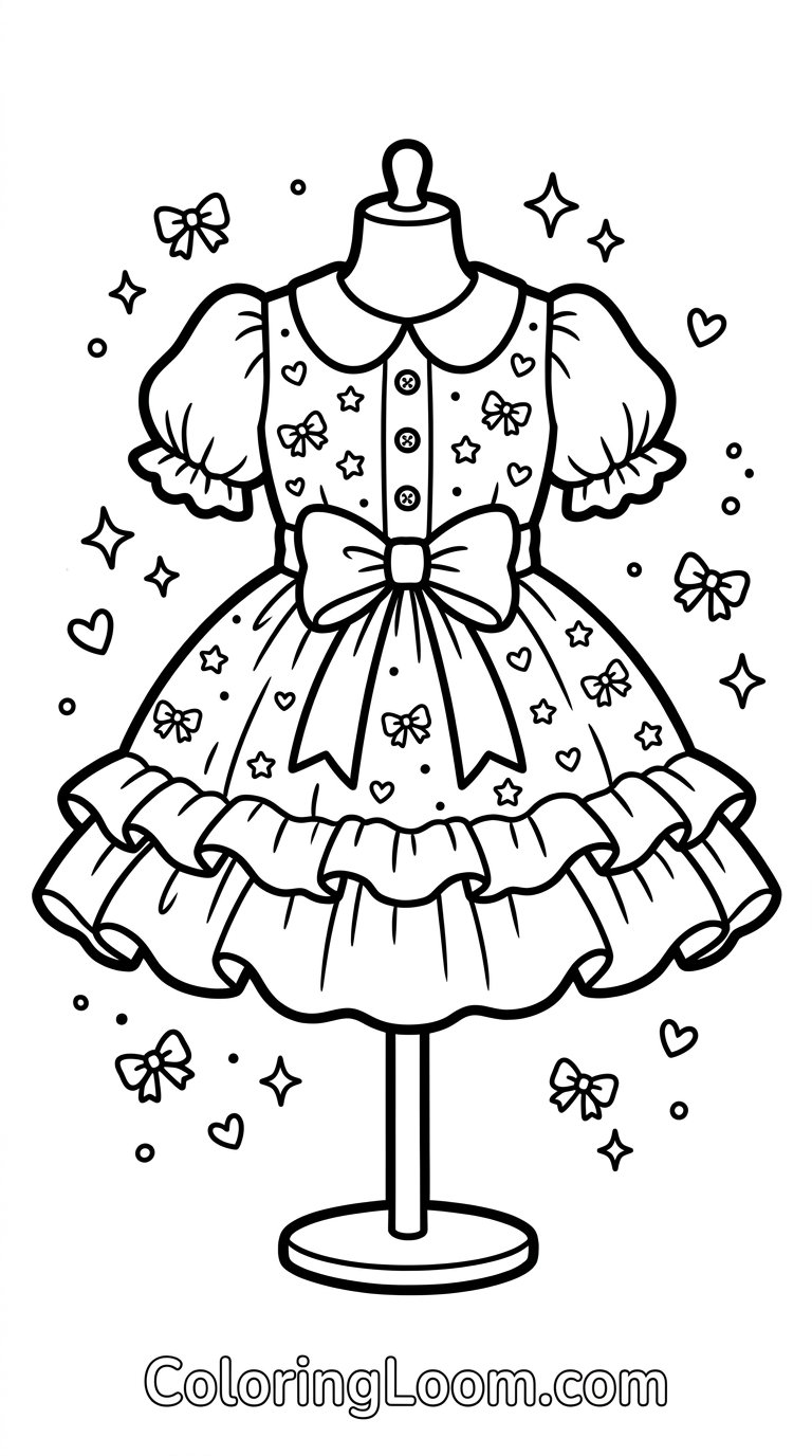 Free Printable Dress Coloring Pages Sheet 3