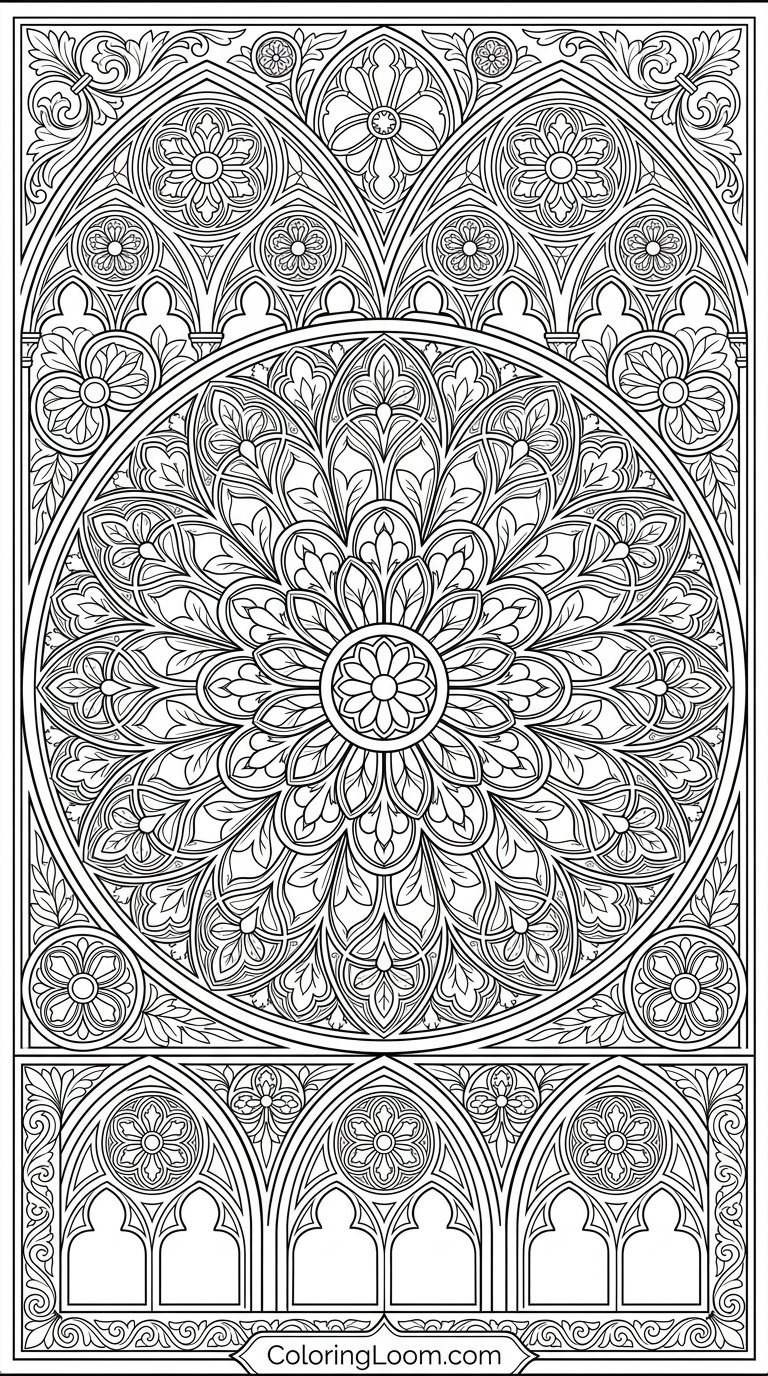 Free Printable Stained Glass Coloring Pages Sheet 6