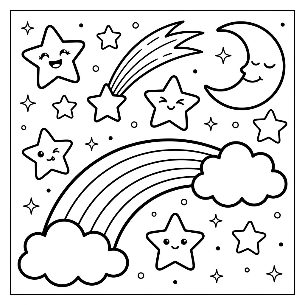Free Printable Star Coloring Pages Sheet 3