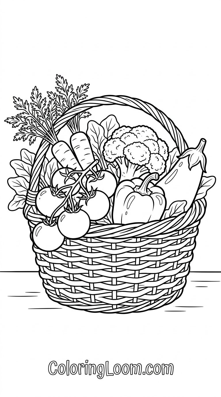 Free Printable Vegetable Coloring Pages Sheet 7