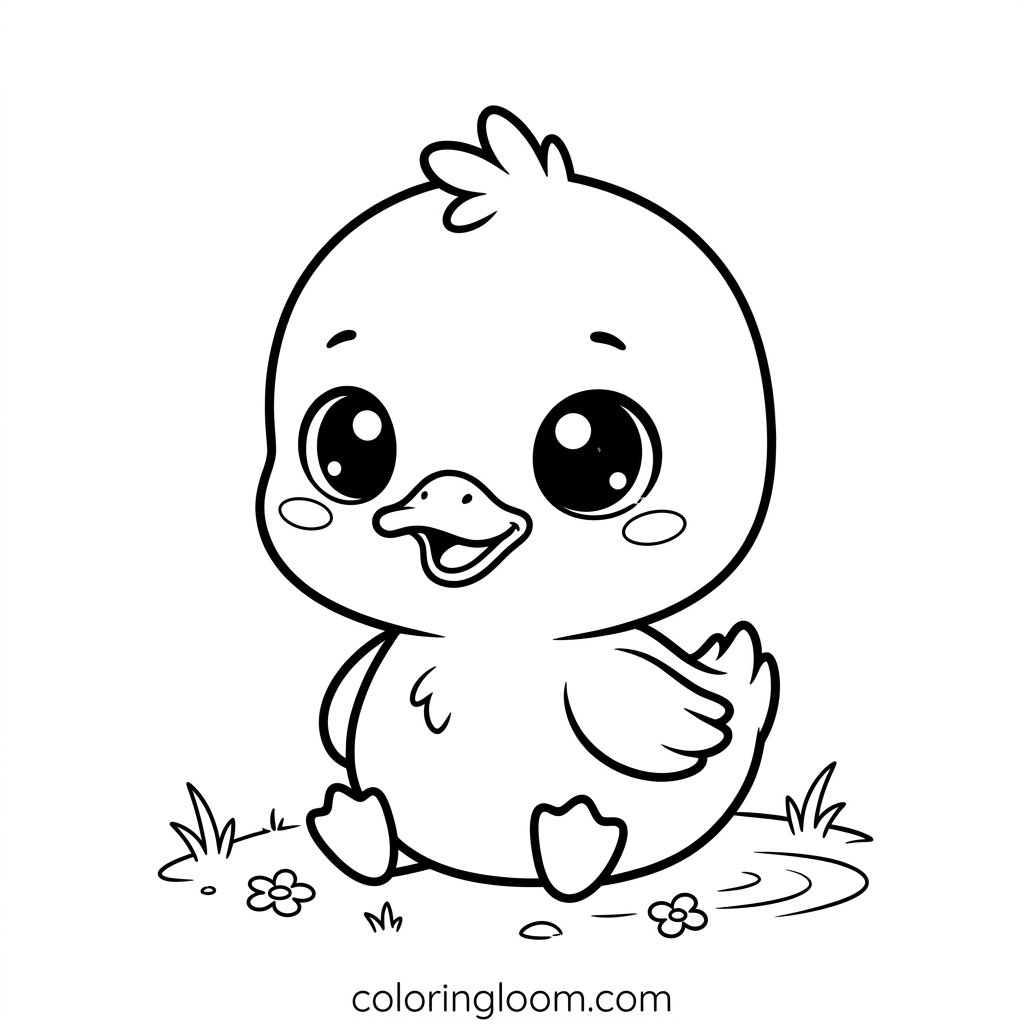 Free Printable Duck Coloring Pages Sheet 2