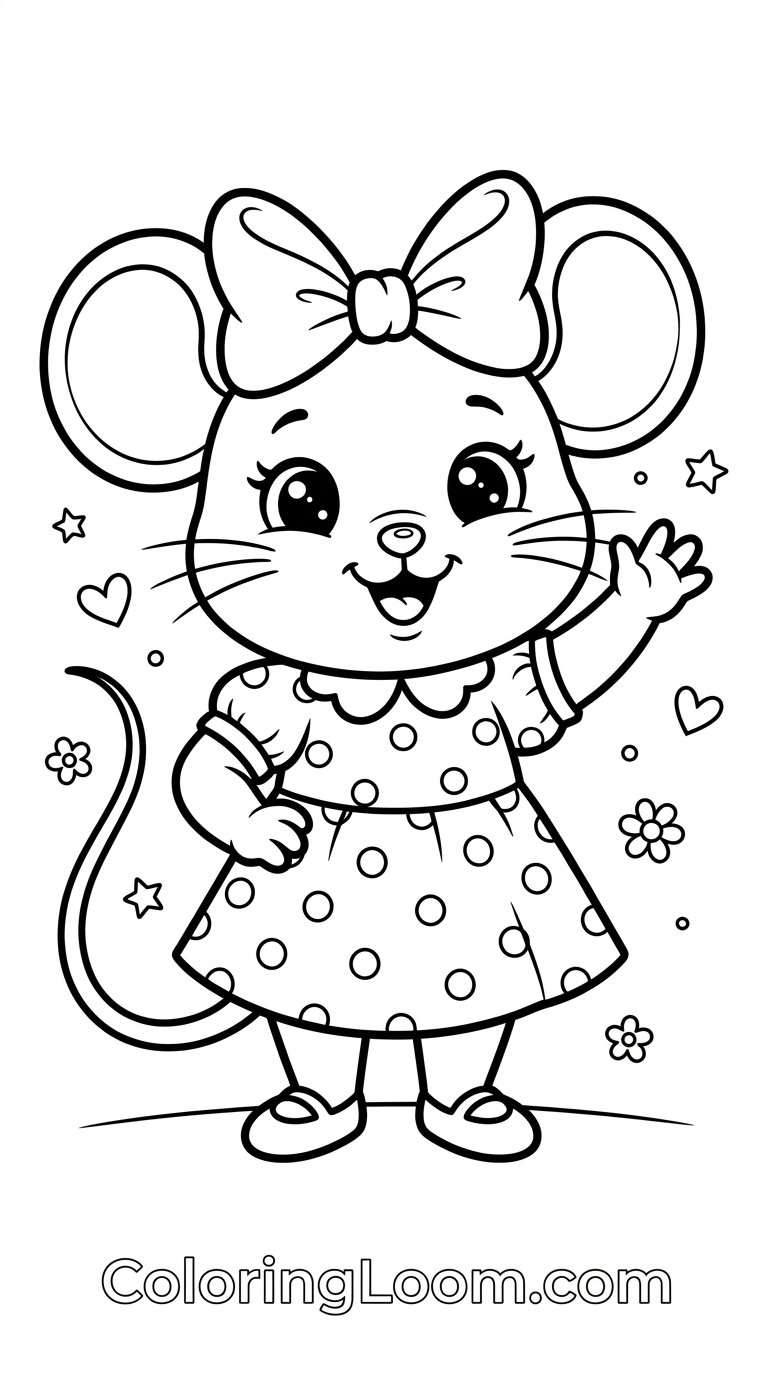 Free Printable Minnie Mouse Coloring Pages Sheet 1