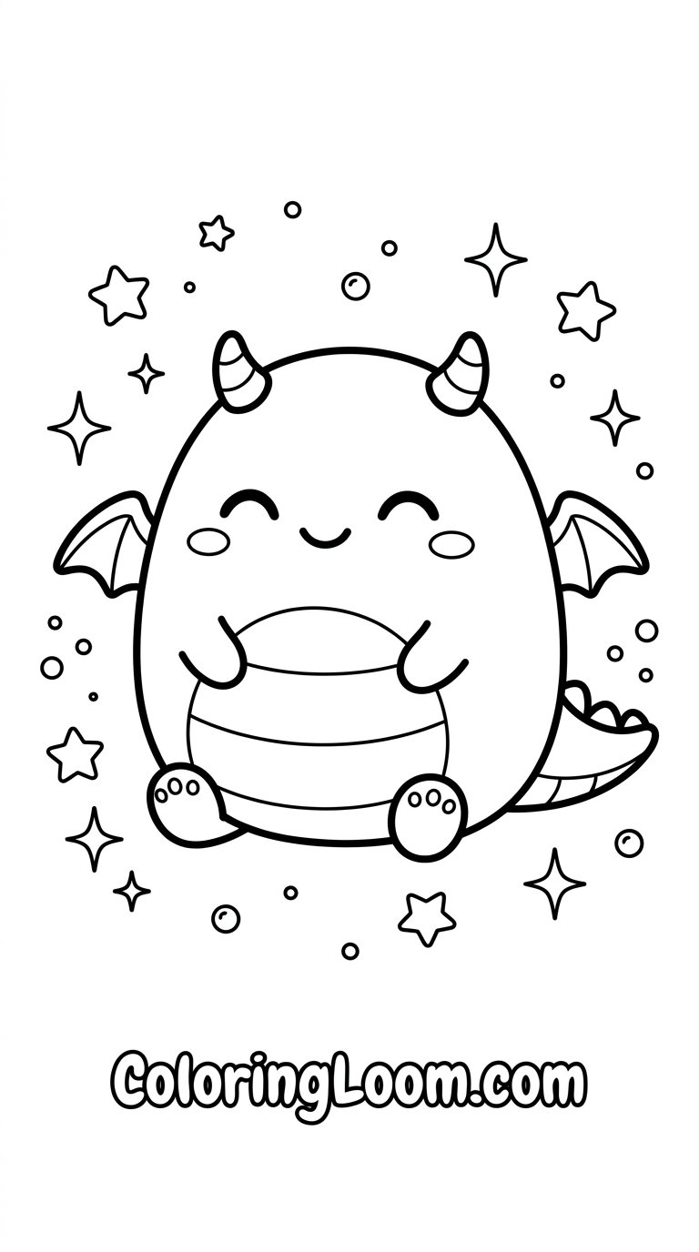 Free Printable Squishmallow Coloring Pages Sheet 6