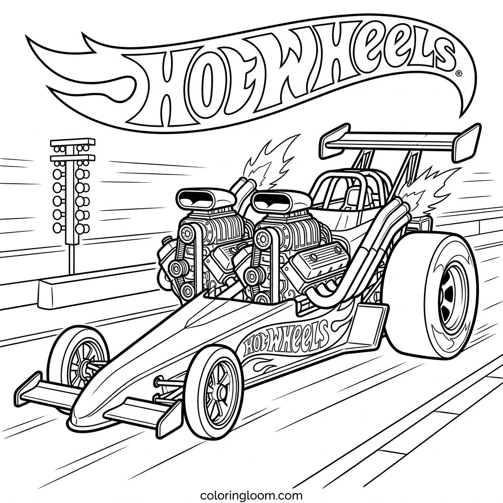 Free Printable Hot Wheels Coloring Pages Sheet 2