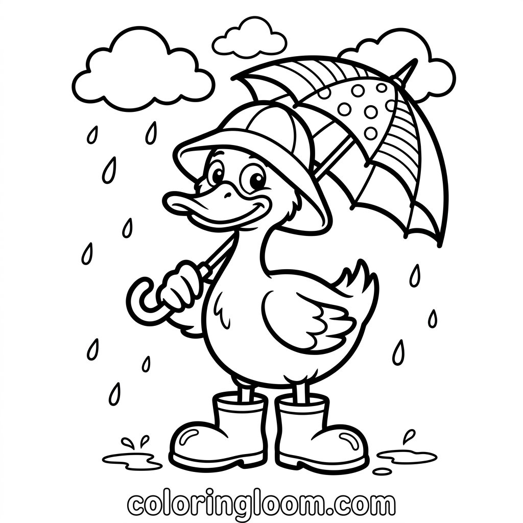 Free Printable Duck Coloring Pages Sheet 7