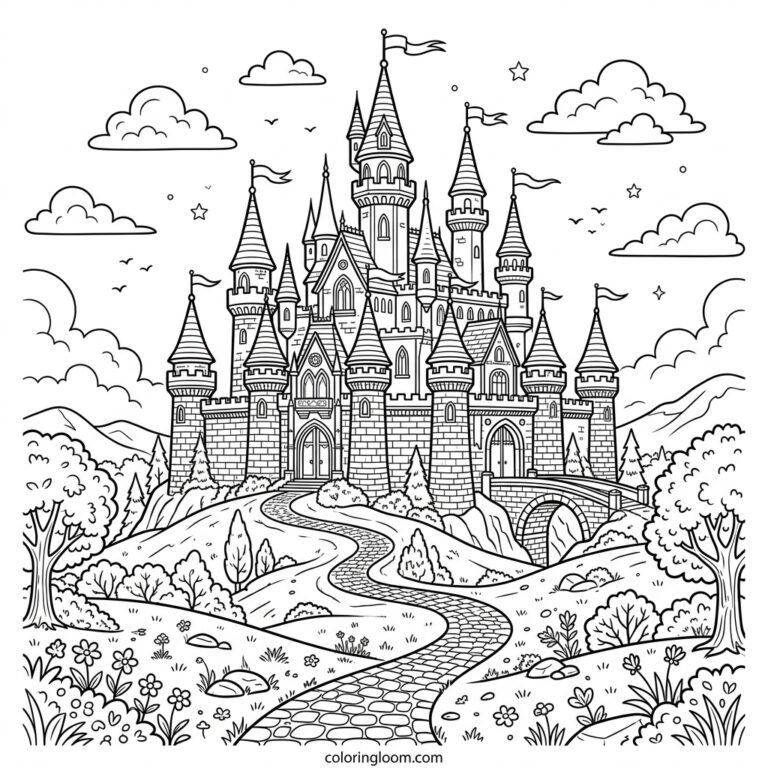 Free Printable Cinderella Coloring Pages Sheet 1
